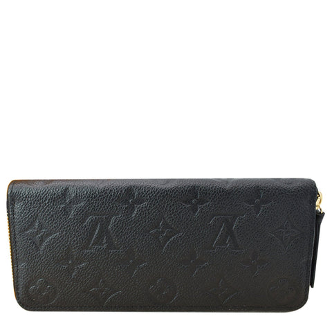 LOUIS VUITTON Clemence Empreinte Leather Wallet Black