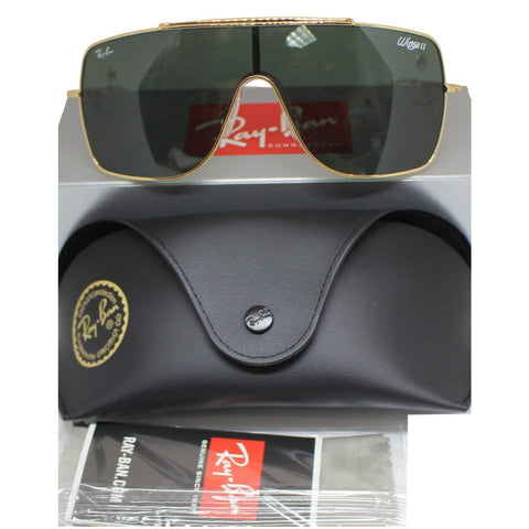 RAY-BAN RB3697 9050/71 Wings II Gold Sunglasses Green Lens