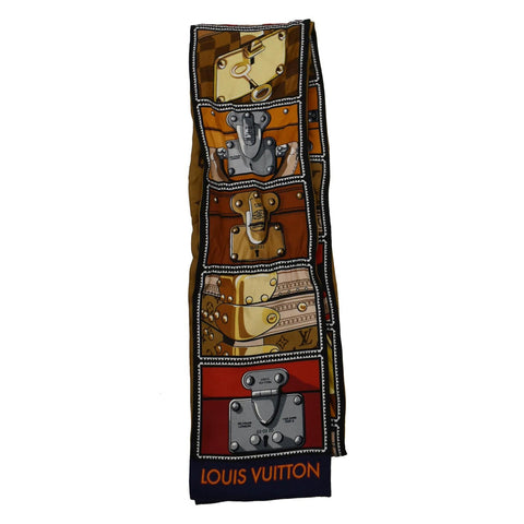 LOUIS VUITTON Lock It Silk Monogram Pattern Bandeau Brown