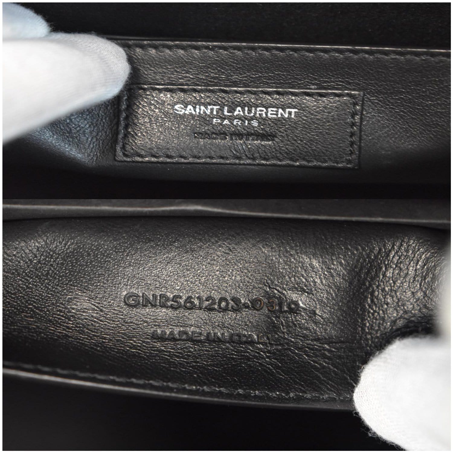 Saint Laurent Uptown Bicolor Leather Wallet on Chain