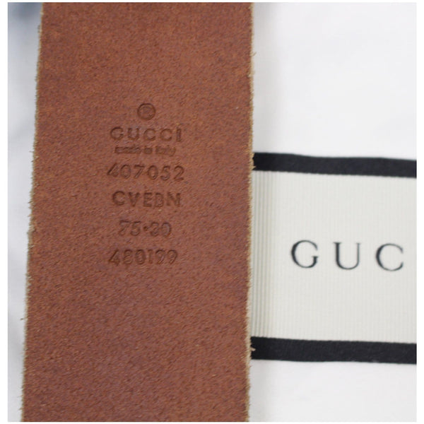 Gucci Feline Buckle Calfskin Leather Belt logo