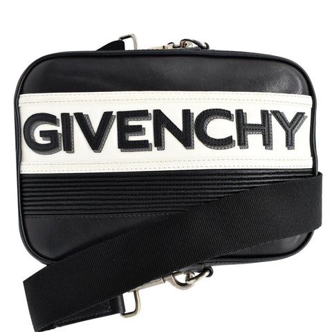 GIVENCHY MC3 Logo Leather Crossbody Bag Black