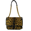 YVES SAINT LAURENT Niki Medium Leopard Print Leather Shoulder Bag Multicolor
