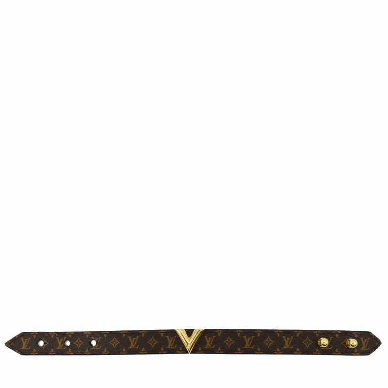 Louis Vuitton Essential V Bracelet Brown Monogram Canvas. Size 19