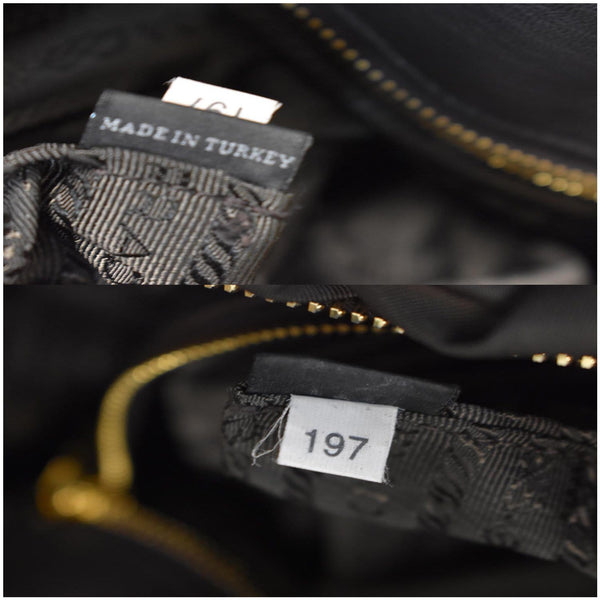 PRADA Tessuto Gaufre Ruched Nylon Leather Shoulder Bag Green