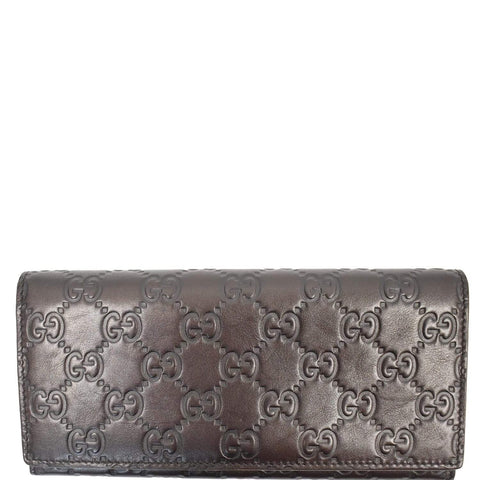 GUCCI Guccissima Continental Flap Wallet Black 233154