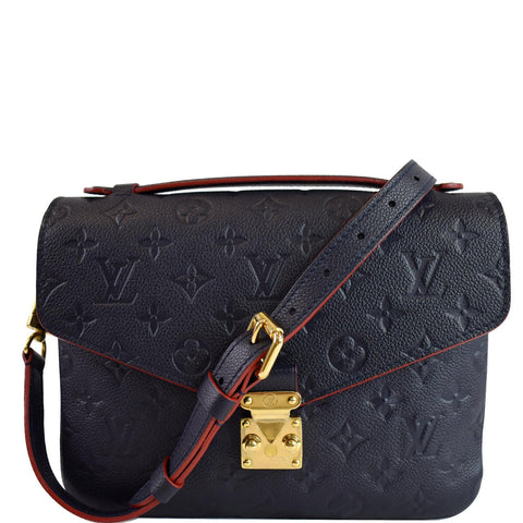 LOUIS VUITTON Metis Pochette Empreinte Leather Crossbody Bag Blue