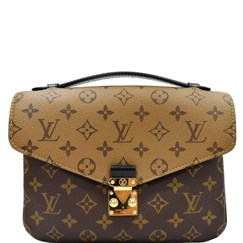 LOUIS VUITTON Metis Pochette Reverse Monogram Canvas Crossbody Bag Brown