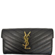 Yves Saint Laurent Large Grain De Poudre Wallet Black