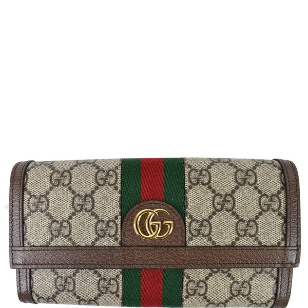 Gucci Ophidia GG Continental Supreme Canvas Wallet Beige 523153