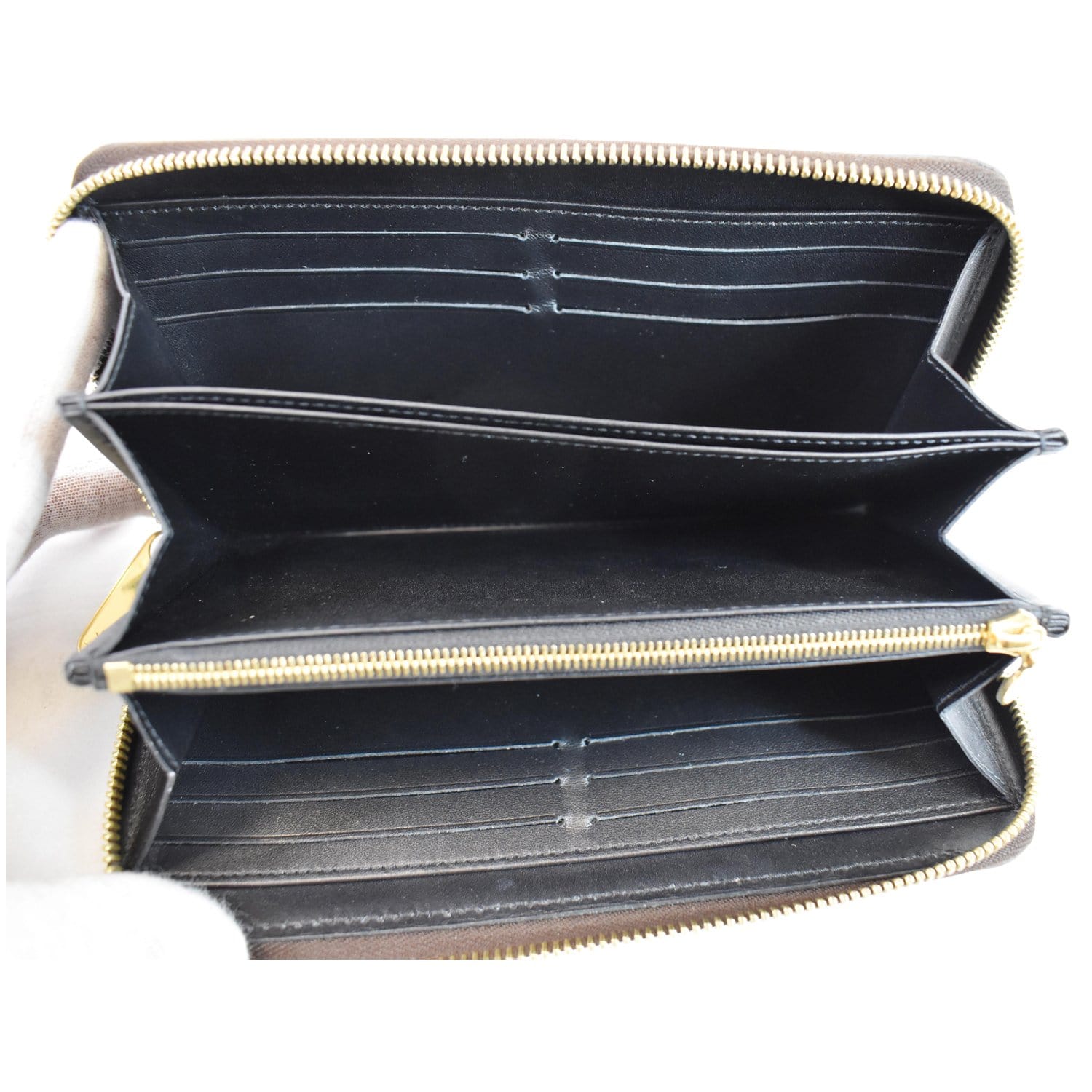 LOUIS VUITTON Transformed Damier Ebene Time Trunk Zippy Wallet Black