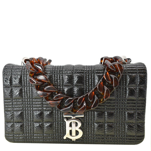 BURBERRY Lola Small Quilted Leather Shoulder Bag Black