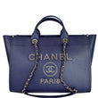 Chanel Deauville Studded Caviar Tote Shoulder Bag