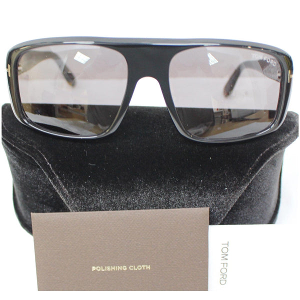 TOM FORD FT0754 01A 59 Duke Shiny Black Sunglasses Smoke Lens