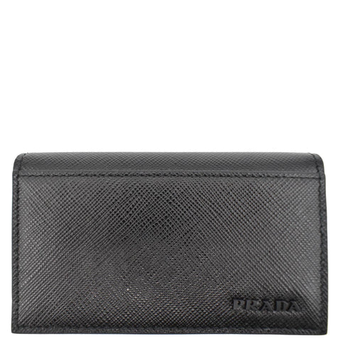PRADA Saffiano Leather Active Card Holder Wallet Black- 15% OFF