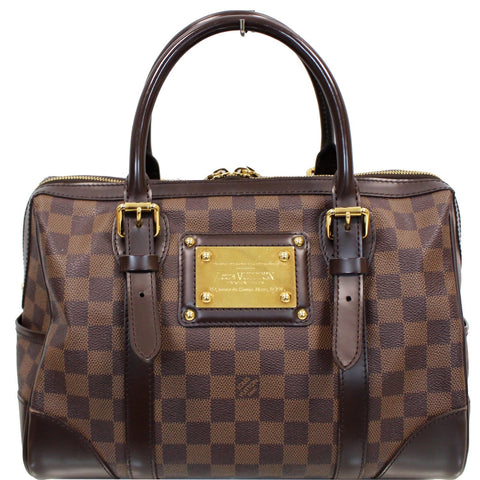 LOUIS VUITTON Berkeley Damier Ebene Satchel Bag Brown