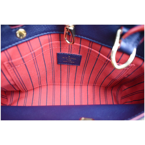 LOUIS VUITTON Montaigne BB Monogram Empreinte Leather Satchel Bag Marine Rouge