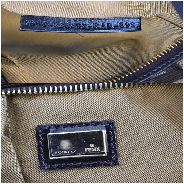 Fendi Half Moon Zucca Canvas Hobo bag interior