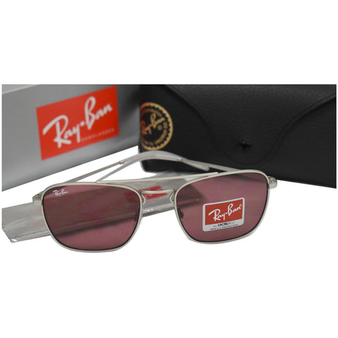 RAY-BAN RB3588-911675 Silver Rubber Sunglasses Dark Violet Lens
