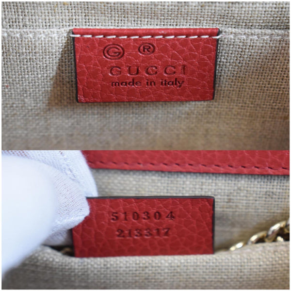 GUCCI Interlocking GG Leather Crossbody Bag Red 510304