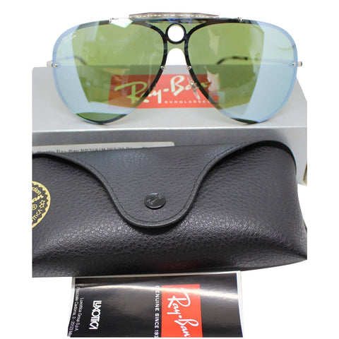 Ray-Ban RB3581N 003/30 Blaze Shooter Sunglasses Green Silver Mirror Lens