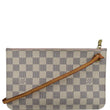 LOUIS VUITTON Neverfull MM Damier Azur Pochette Wristlet Pouch Rose Ballerine