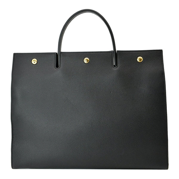 BURBERRY Large Title Leather Tote Bag Black
