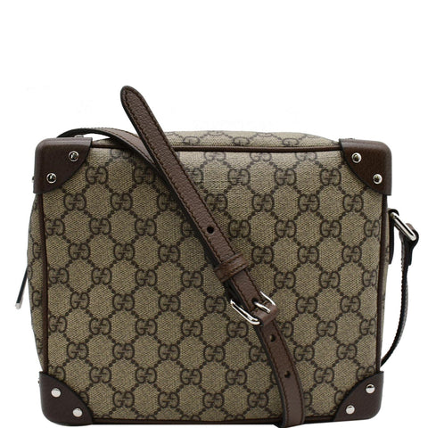 GUCCI GG Supreme Monogram Canvas Shoulder Bag Beige 626363