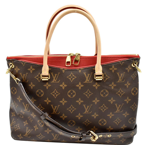 LOUIS VUITTON Pallas Monogram Canvas 2Way Shoulder Bag Red