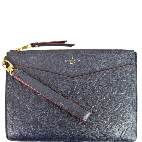 LOUIS VUITTON Melanie MM Monogram Empreinte Clutch Bag Black