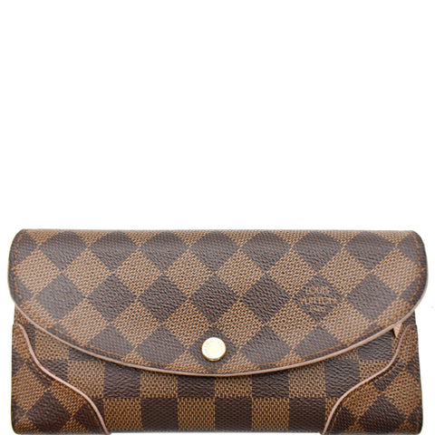 LOUIS VUITTON Caissa Damier Ebene Wallet Rose Ballerine