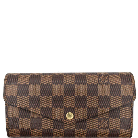 LOUIS VUITTON Sarah Damier Ebene Wallet Brown