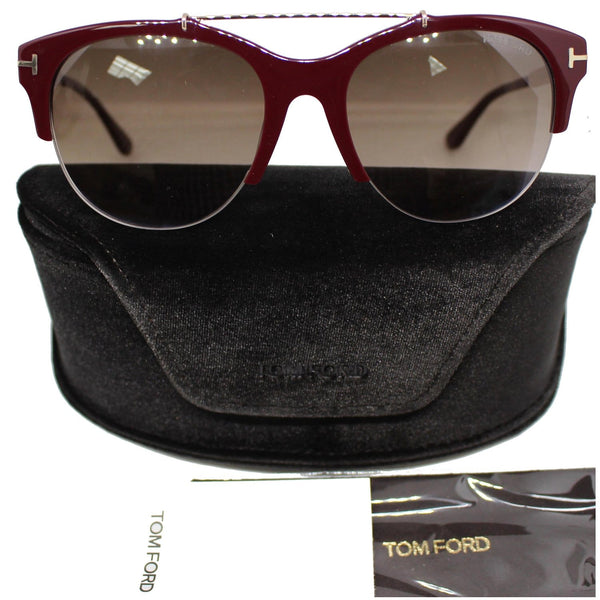 Tom Ford FT0517 69T Adrenne Sunglasses d-frame Bordeaux Gradient Lens
