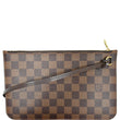 LOUIS VUITTON Neverfull GM Damier Ebene Pochette Wristlet Pouch Brown
