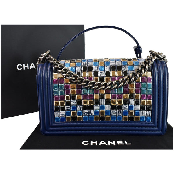 Chanel Mosaic Large Boy Quilted Lambskin Shoulder Bag women