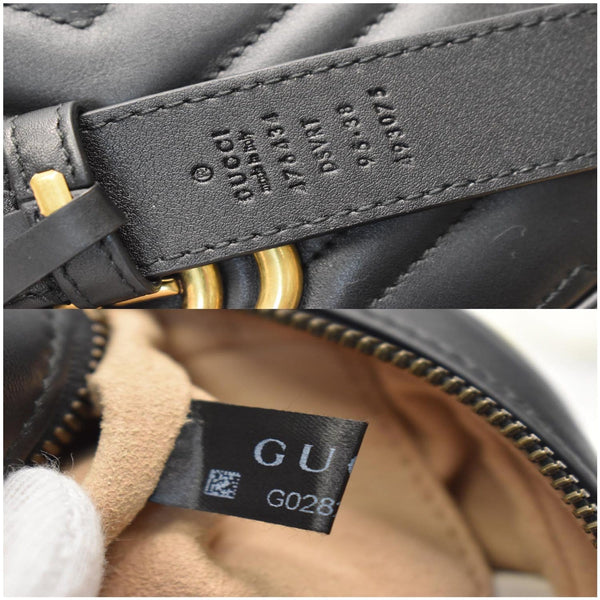 GUCCI GG Marmont Matelasse Leather Belt Bag Black 476434