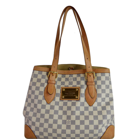 LOUIS VUITTON Damier Azur Hampstead MM Shoulder Bag White