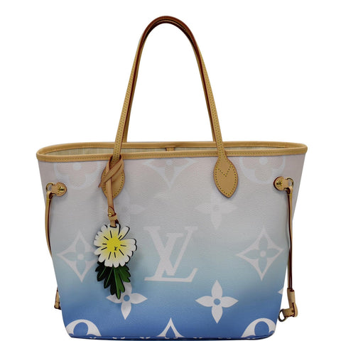 LOUIS VUITTON Neverfull MM Pool Monogram Giant Tote Shoulder Bag Blue