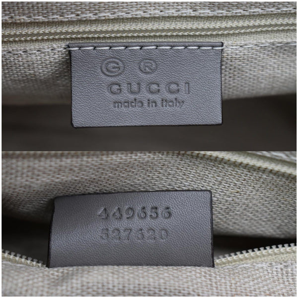 GUCCI Convertible GG Microguccissima Leather Satchel Bag Grey 449656