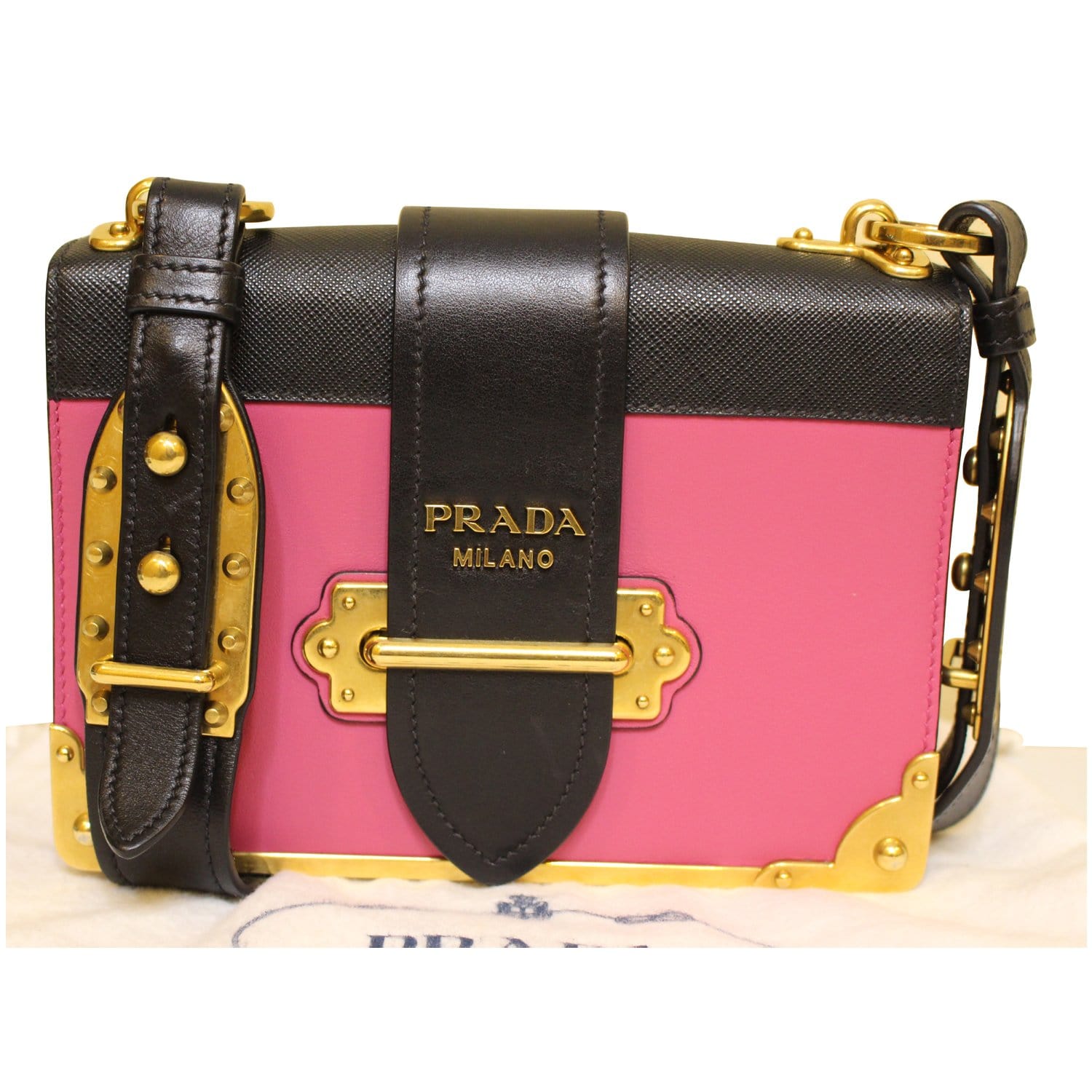 prada pink bag gold chain