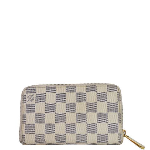 LOUIS VUITTON Damier Azur Zippy Organizer Wallet White