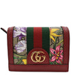 GUCCI Ophidia Flora GG Supreme Canvas Card Case Wallet Red 523155
