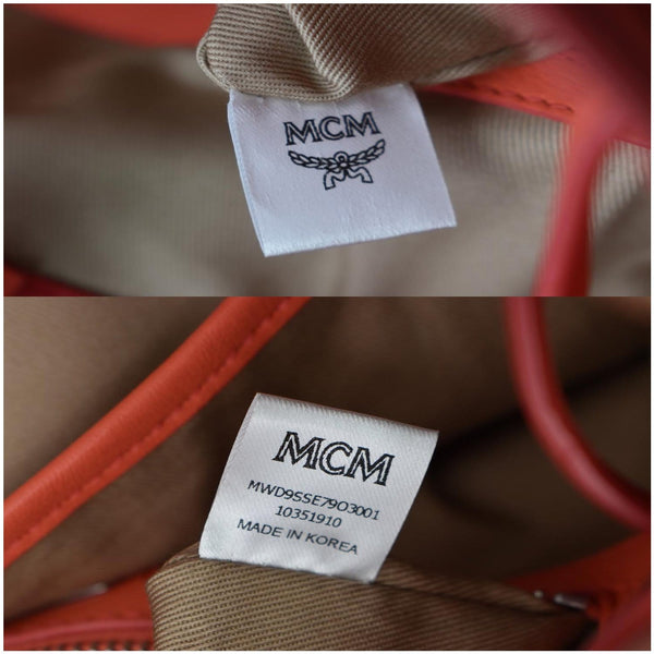 MCM Essential Drawstring Monogram Leather Shoulder Bag