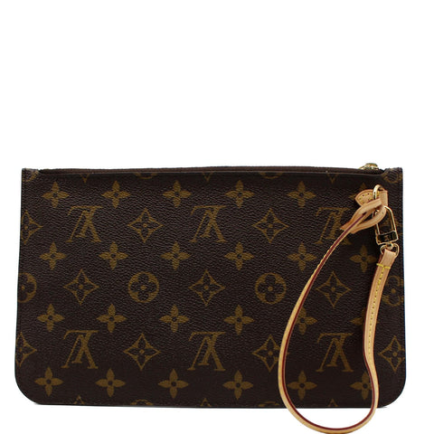 LOUIS VUITTON  Neverfull GM Monogram Canvas Pochette Wristlet Pouch Brown