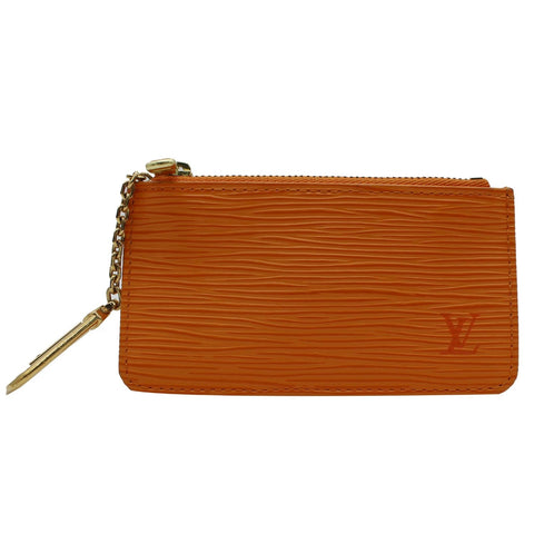 LOUIS VUITTON Epi Leather Pochette Cles Key Pouch Tassel Orange