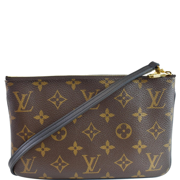 LOUIS VUITTON Double Zip Pochette Reverse Monogram Giant Shoulder Bag Brown