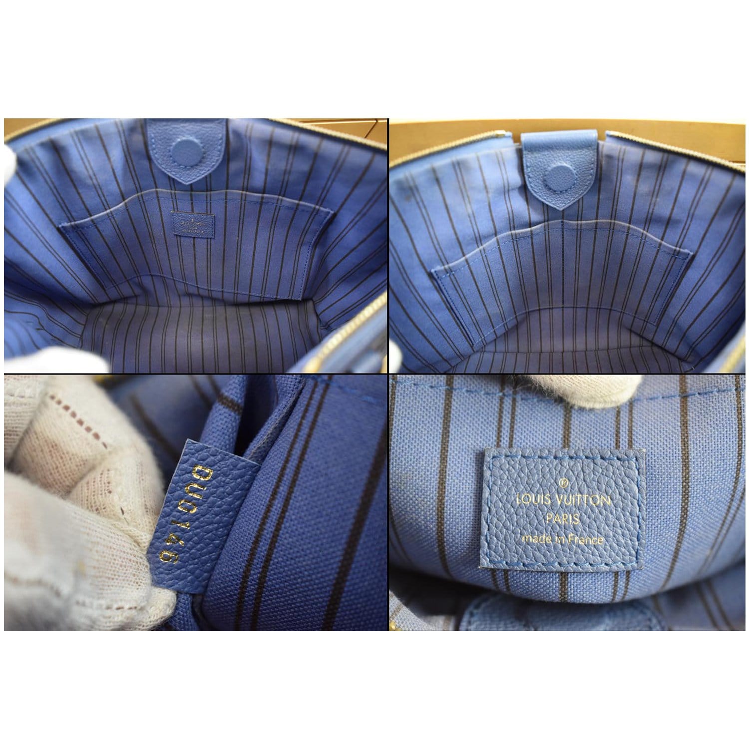 Louis Vuitton Mazarine MM Monogram Empreinte Bag Blue