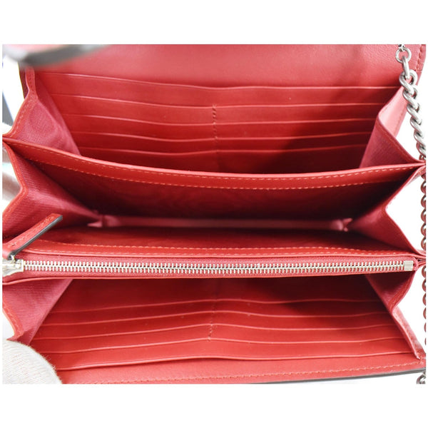 GUCCI Dionysus Mini Python Leather Crossbody Chain Wallet Red 401231