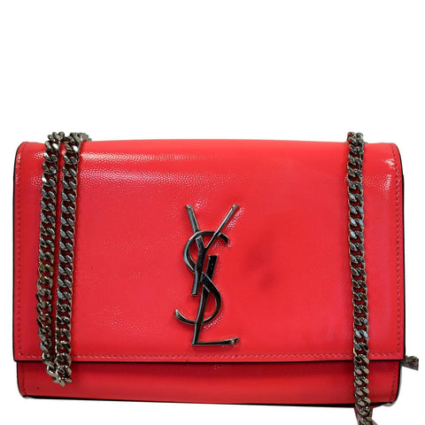 YVES SAINT LAURENT Kate Medium Leather Crossbody Bag Neon Pink