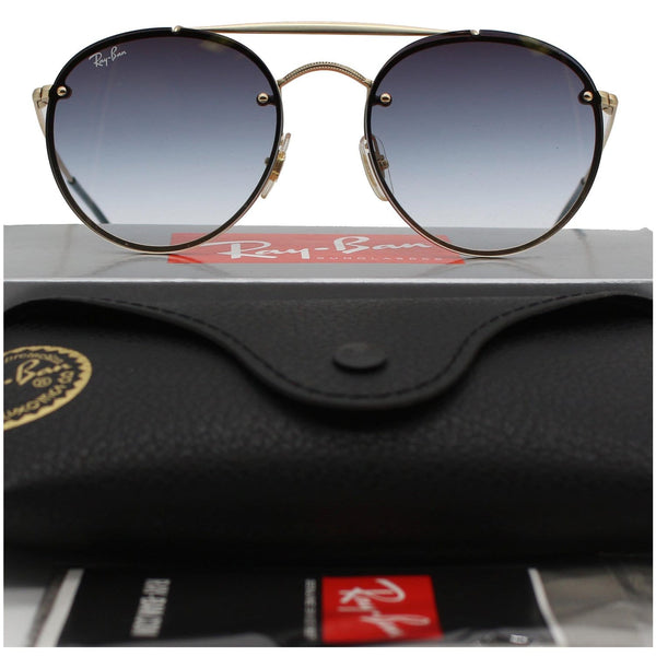 RAY-BAN RB3614N-9140/0S Demi Gloss Gold Sunglasses Clear Blue Gradient Lens